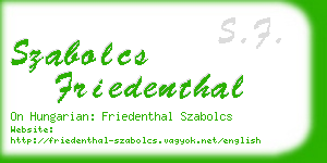 szabolcs friedenthal business card